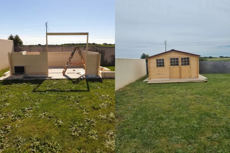 Installation d'un abri de jardin à Echillais , Saint-Jean-d'Angély, Flexi Brico